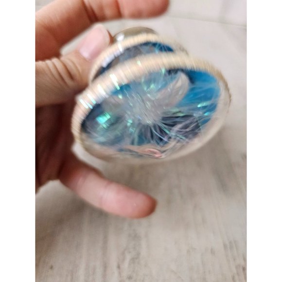 Radko tree tinsel glitter blue vintage ornament glass Xmas tree - Picture 3 of 9